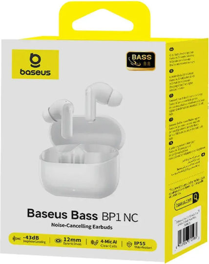 Baseus In-ear Bluetooth Handsfree Earphones White