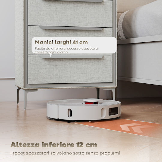 Metallic Chest of Drawers with 4 Drawers Grey with Fabric Coating 60x36x88cm