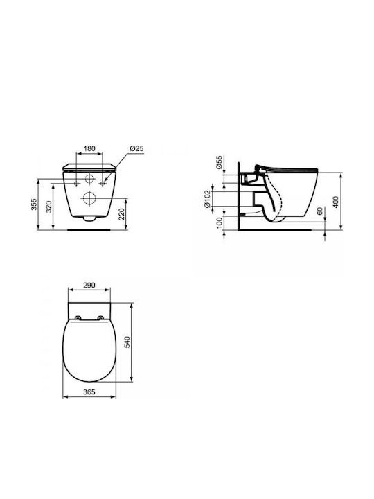 Ideal Standard Aquablade Wandhängende Toilette Ohne Deckel