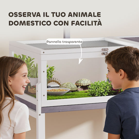Pawhut Reptilien Terrarium Gray 104x53x82cm