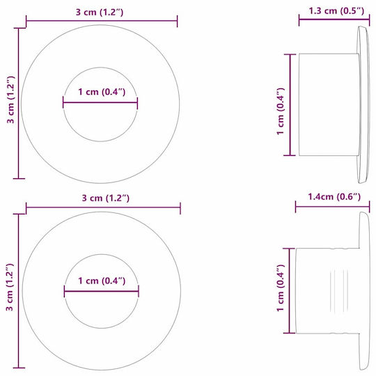 Стопери За Джаги 10 Бр Бели 3 X 3 X 2 См
