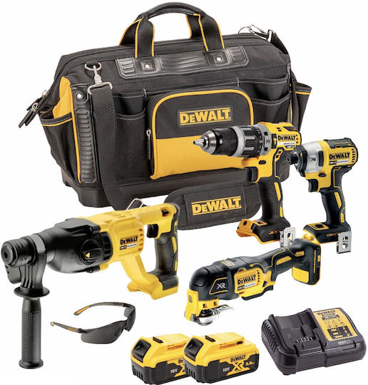 DEWALT DCK2071P2T Сет Ударна бормашина & Ударна отвертка & Чук & Мултифункционален инструмент 18V с батерии 5Ах