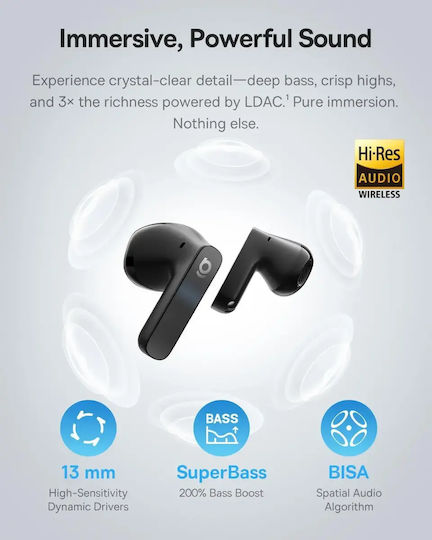 Baseus Bass BS1 NC In-ear Bluetooth Handsfree Earphones with Sweat Resistance and Charging Case Black