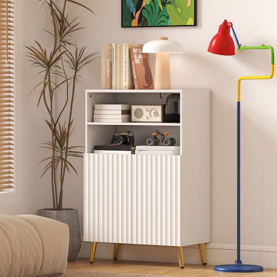 HomCom Badezimmerschrank B60xT31.8xH93cm Weiß