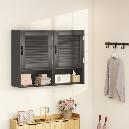 HomCom Ντουλάπι Μπάνιου 40x20x60cm Μαύρο