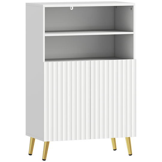 HomCom Badezimmerschrank B60xT31.8xH93cm Weiß