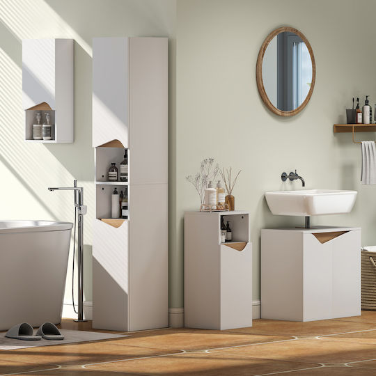 HomCom Шкаф със Мивка Меламин Д60xШ35xВ57.9см Бял