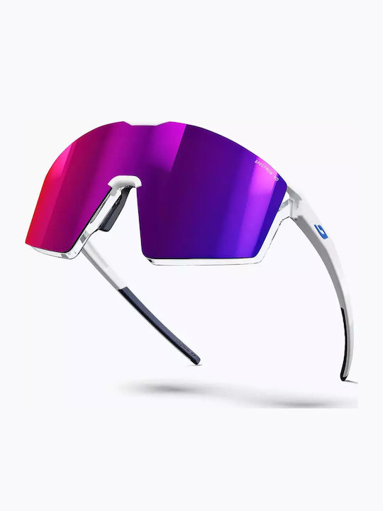 Julbo Men's Sunglasses with White Frame and Blue Lens