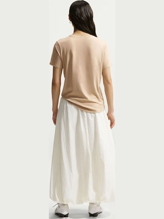 Sportswear Γυναικείο Crop T-shirt Μπεζ