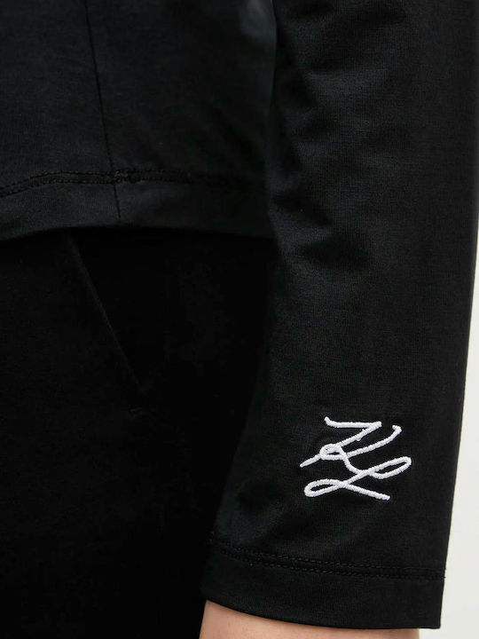 Women's Blouse Long Sleeve White/black, Black