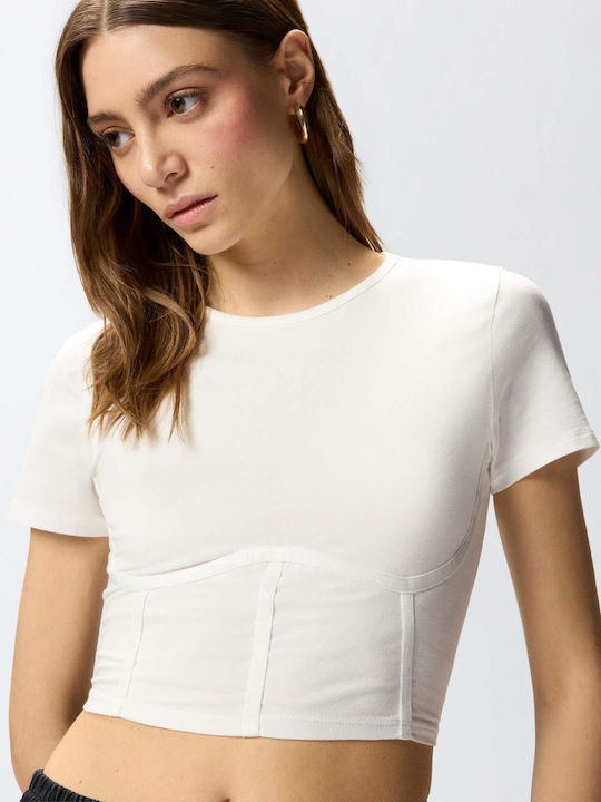 Women's Blouse Corset Short Sleeve Pink