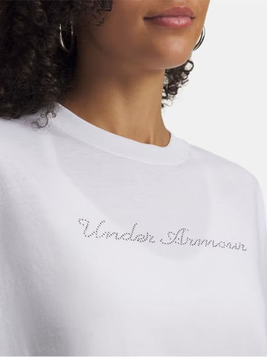 Γυναικείο Crop Top Βαμβακερό Κοντομάνικο Λευκό