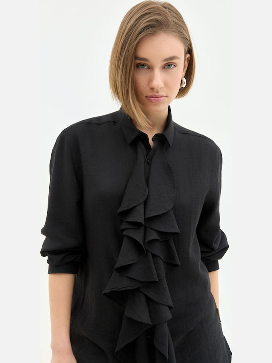 Cu mânecă lungă Cămașă Black