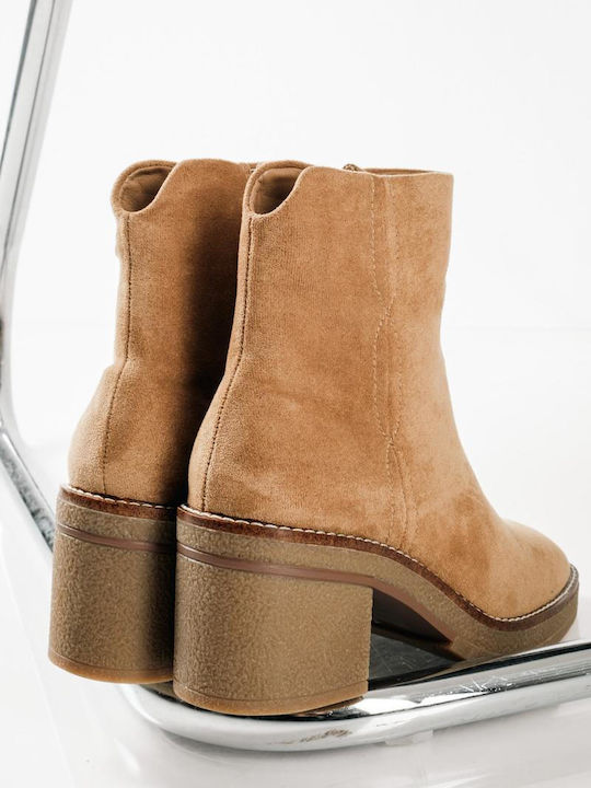 Wildleder Stiefeletten Damen Braun
