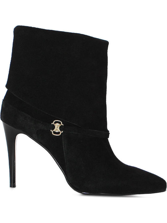 Leder Stiefeletten Damen Schwarz