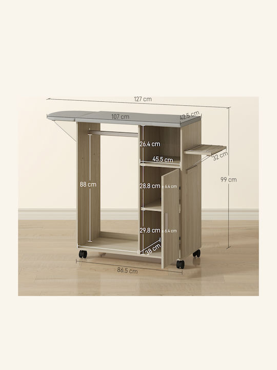 HomCom Σιδερώστρα για Σίδερο Ατμού Σπαστή 127x42.5x99cm