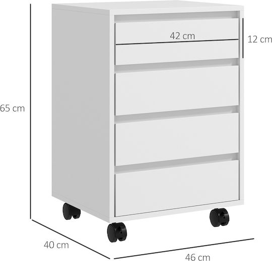 Συρταριέρα Γραφείου από MDF Λευκό 46x40x65cm