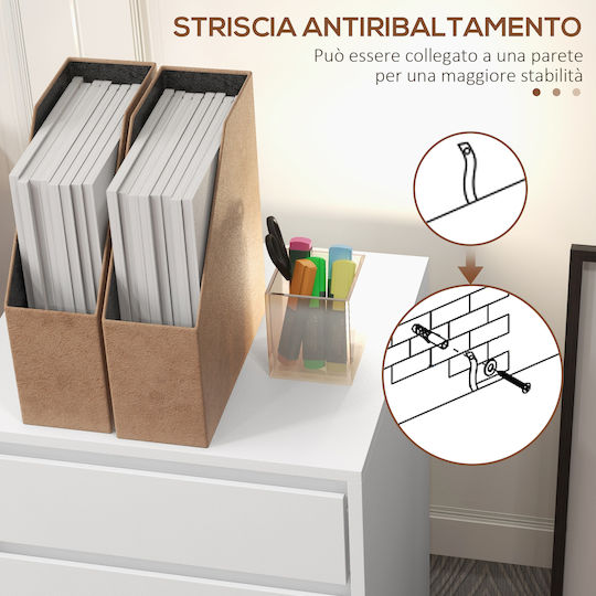 Συρταριέρα Γραφείου από MDF Λευκό 46x40x65cm