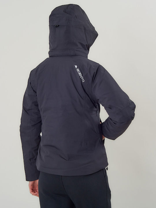 Women's Sports Jacket Waterproof for Winter with Hood Black