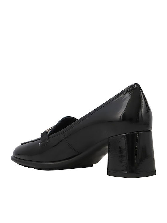 Patent Leather Black Medium Heels