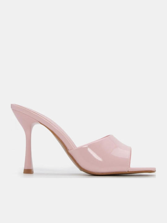Mules With Thin High Heel In Pink Colour