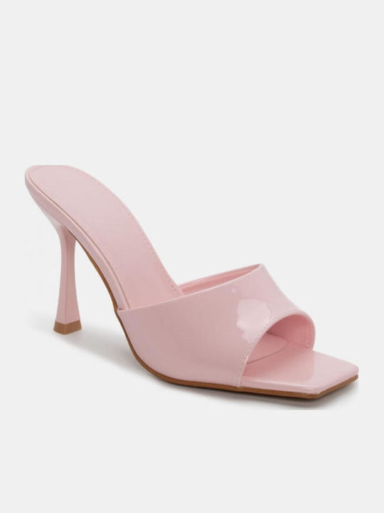 Mules With Thin High Heel In Pink Colour