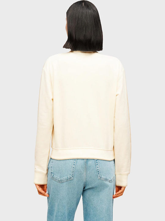Women's Cardigan with Zipper Antique White