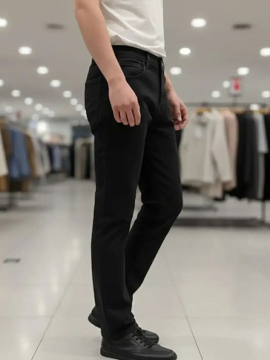 Men's Jeans Pants Cropped with Loose Fit Black