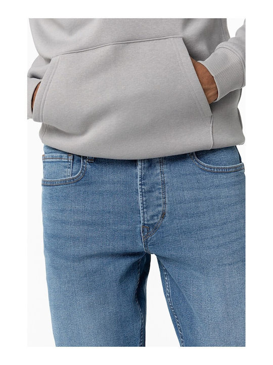 Men's Elastic Jeans Pants with Regular Tapered Fit Blue