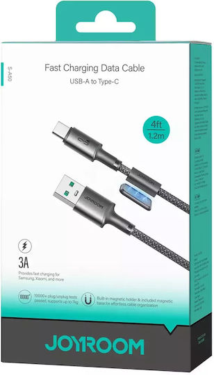 Joyroom S-A50 Unlimited Series Magnetic USB 2.0 Cable USB-C Male - USB-A 60W PD Gray 1.2m