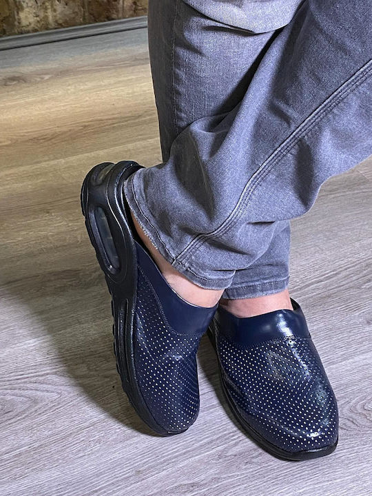 TerlikSabo Men's Leather Anatomic Clogs Blue