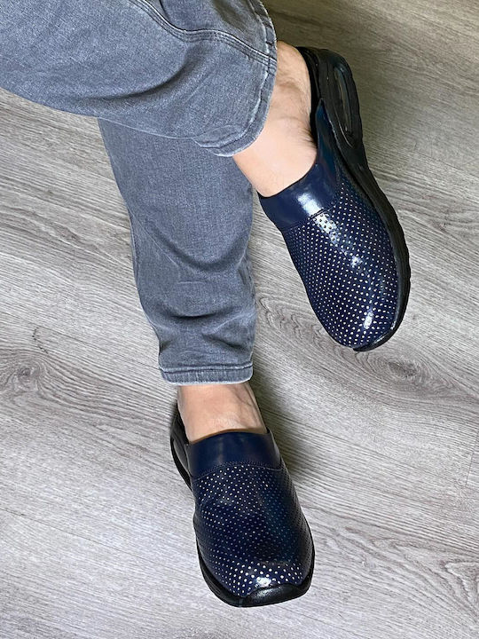 TerlikSabo Men's Leather Anatomic Clogs Blue