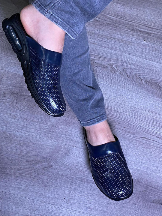 TerlikSabo Men's Leather Anatomic Clogs Blue