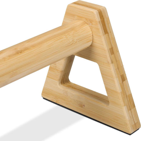 Push-up Handles Set 4 Pieces 2 Large & 2 Small Bamboo Anti-slip Base Natural 10049893
