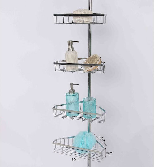 Inter Ceramic Ъглов Стенен Рафт за баня Пластмасен 22x30x6см