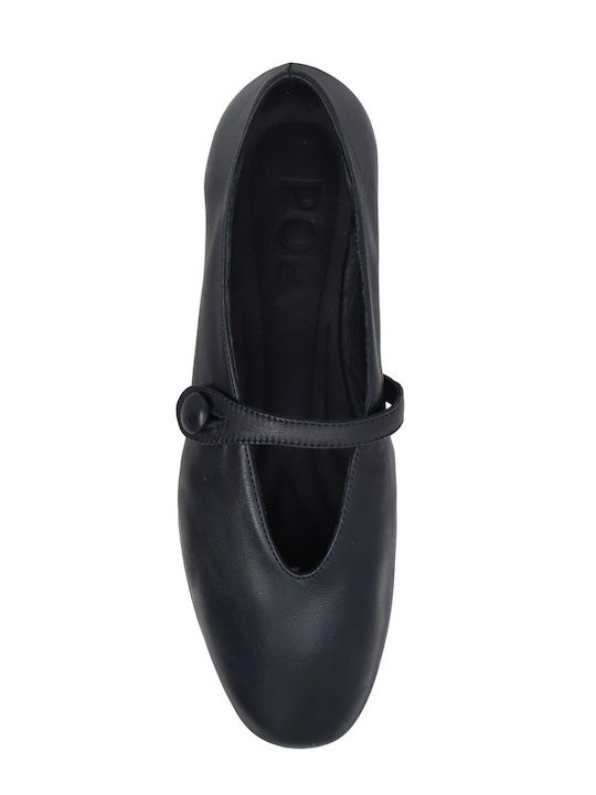 Leather Ballerinas Blue