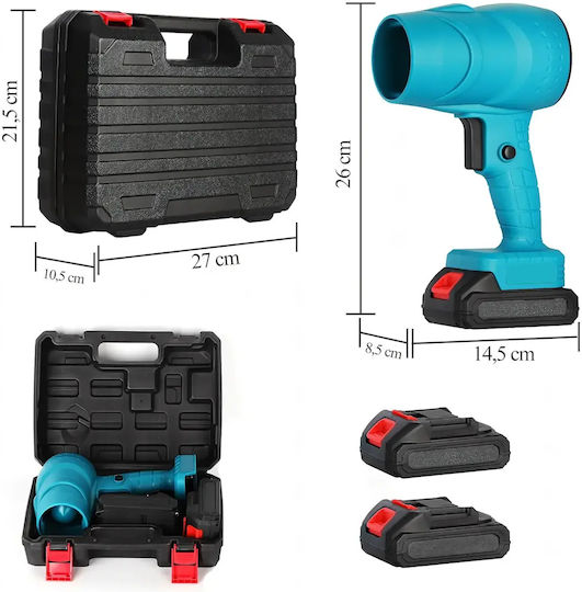Handheld Leaf Blower 21V with 2 Batteries 1.3Ah