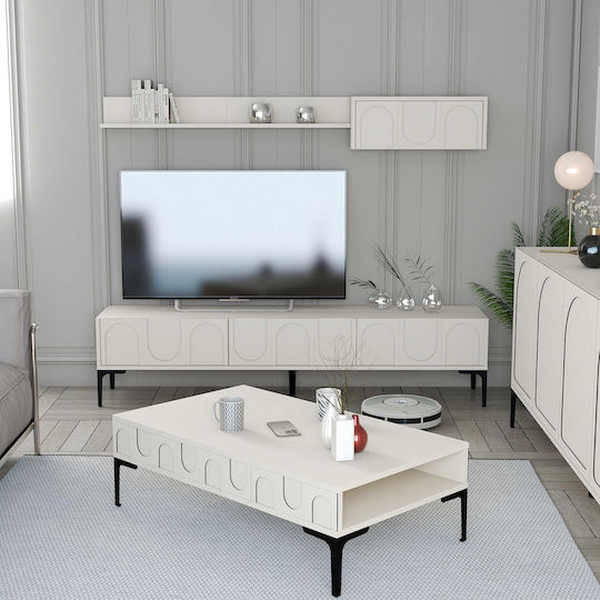 SteweHome Studentenmöbel-Sets Wohnzimmer 3 Stück Creme Schwarz