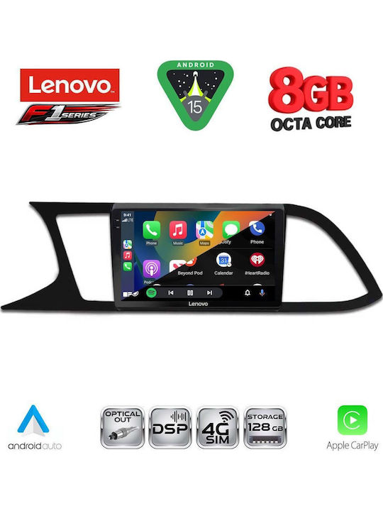 Lenovo Car Audio System for Seat Leon 2012-2021 (Bluetooth/USB/WiFi/GPS/Apple-Carplay/Android-Auto) with Touch Screen 9"