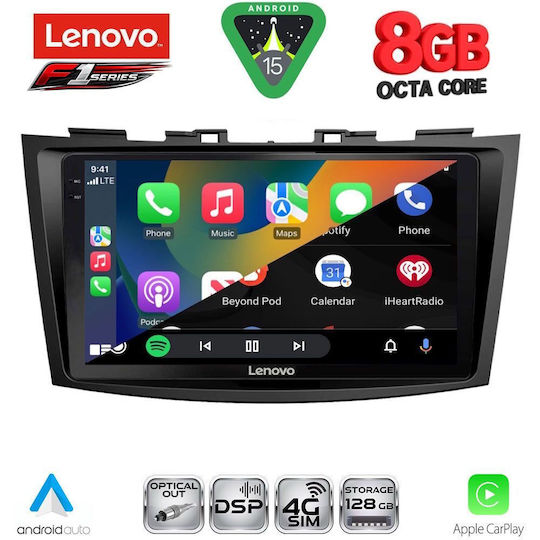 Lenovo Car Audio System for Suzuki Swift 2011-2016 (Bluetooth/USB/WiFi/GPS/Apple-Carplay/Android-Auto) with Touch Screen 9"