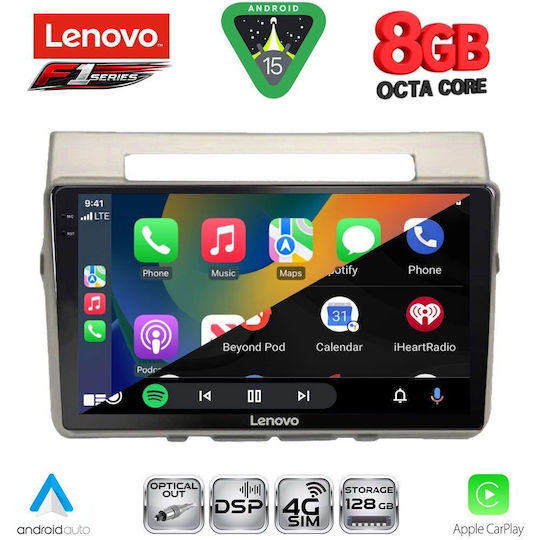 Lenovo Автомобилна Аудио Система (Блутут/USB/WiFi/GPS/Apple-Carplay/Android-Auto) с Тъчскрийн 9"