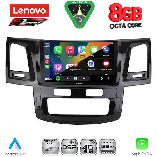 Lenovo Ηχοσύστημα Αυτοκινήτου για Toyota Hilux 2005-2016 (Bluetooth/USB/WiFi/GPS/Apple-Carplay/Android-Auto) με Οθόνη Αφής 9"