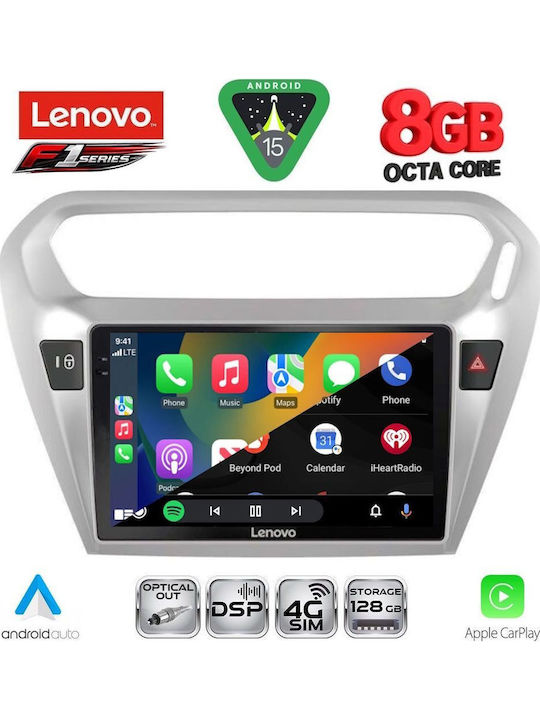Lenovo Car Audio System for Peugeot 301 Citroen C-Elysee 2013 (Bluetooth/USB/WiFi/GPS/Apple-Carplay/Android-Auto) with Touch Screen 9"