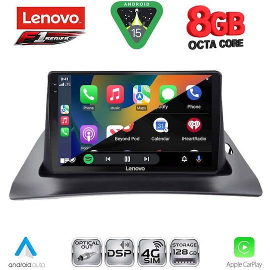 Lenovo Ηχοσύστημα Αυτοκινήτου για Renault Kangoo 2010 (Bluetooth/USB/WiFi/GPS/Apple-Carplay/Android-Auto) με Οθόνη Αφής 9"