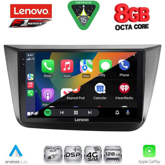 Lenovo Ηχοσύστημα Αυτοκινήτου για Seat Altea 2004-2015 (Bluetooth/USB/WiFi/GPS/Apple-Carplay/Android-Auto) με Οθόνη Αφής 9"
