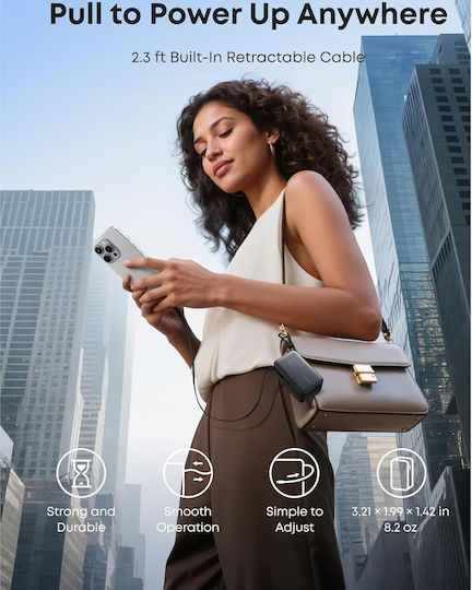 Anker Nano Power Bank 10000mAh 45W με Θύρα USB-A και Θύρα USB-C Power Delivery Μαύρο