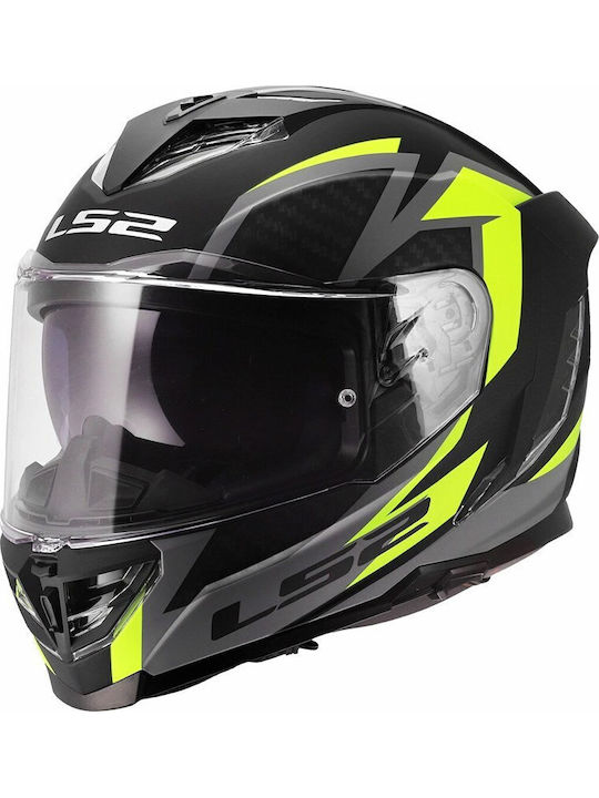 LS2 FF818 Storm III Dynamo Black H-V Yellow Motorcycle Helmet Full Face ECE 22.06 1600gr with Pinlock and Sunvisor