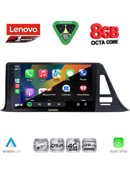 Lenovo Car Audio System for Toyota C-HR 2017-2023 (Bluetooth/USB/WiFi/GPS/Apple-Carplay/Android-Auto) with Touch Screen 9"