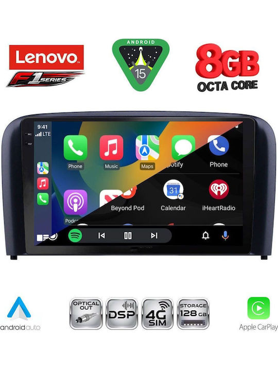 Lenovo Car Audio System for Volvo S80 1998-2006 (Bluetooth/USB/WiFi/GPS/Apple-Carplay/Android-Auto) with Touch Screen 9"