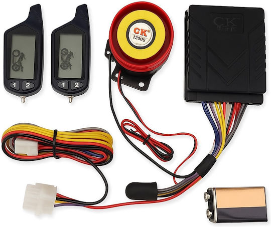 Two-Way Motorcycle Alarm System Two Remote Controls Lcd Display W18091